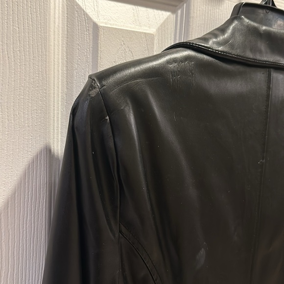 NWT BEBE 2B Black Faux Leather Peplum Jacket S - Picture 10 of 11